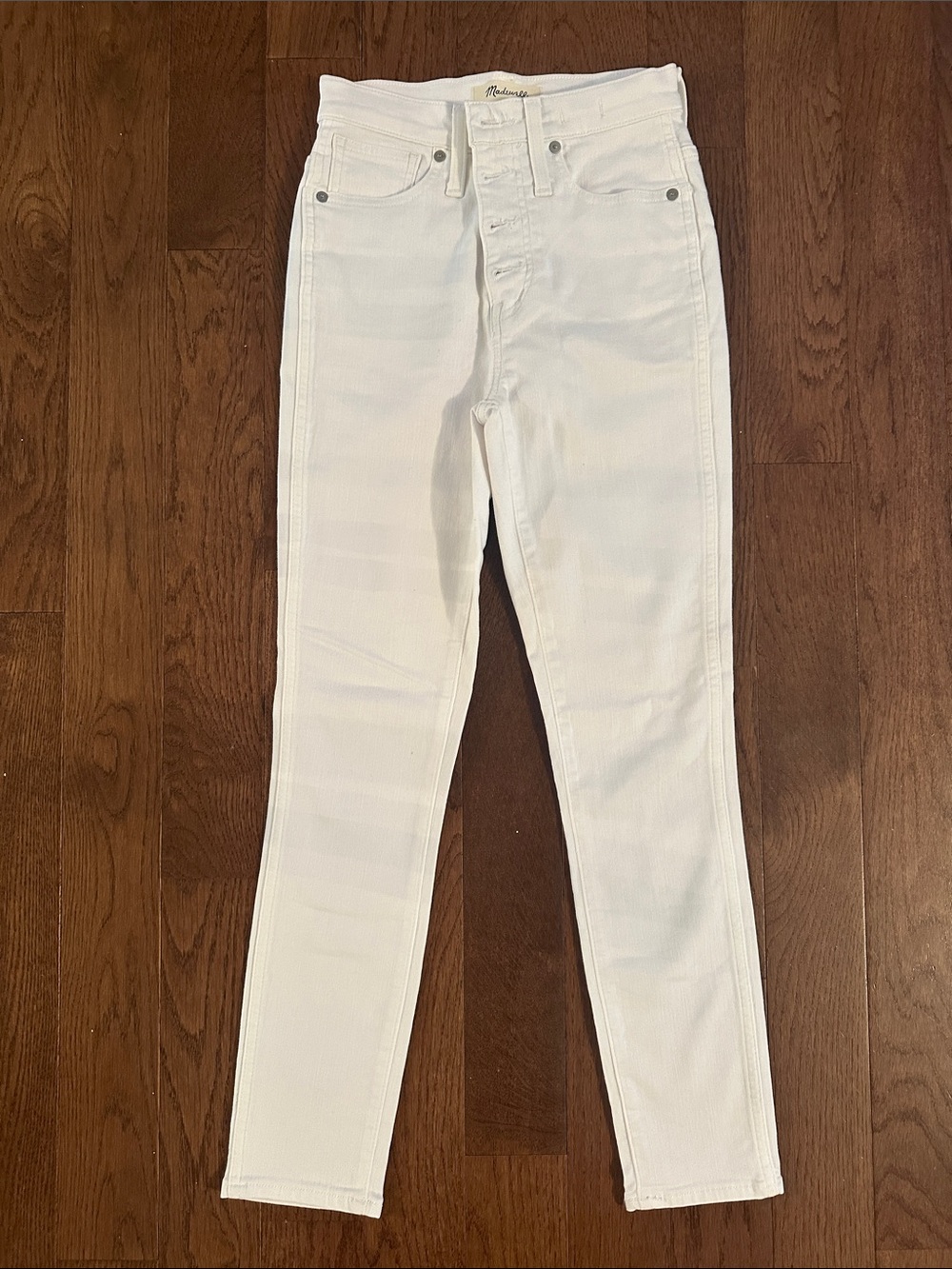 Madewell White High-Rise Skinny Jeans